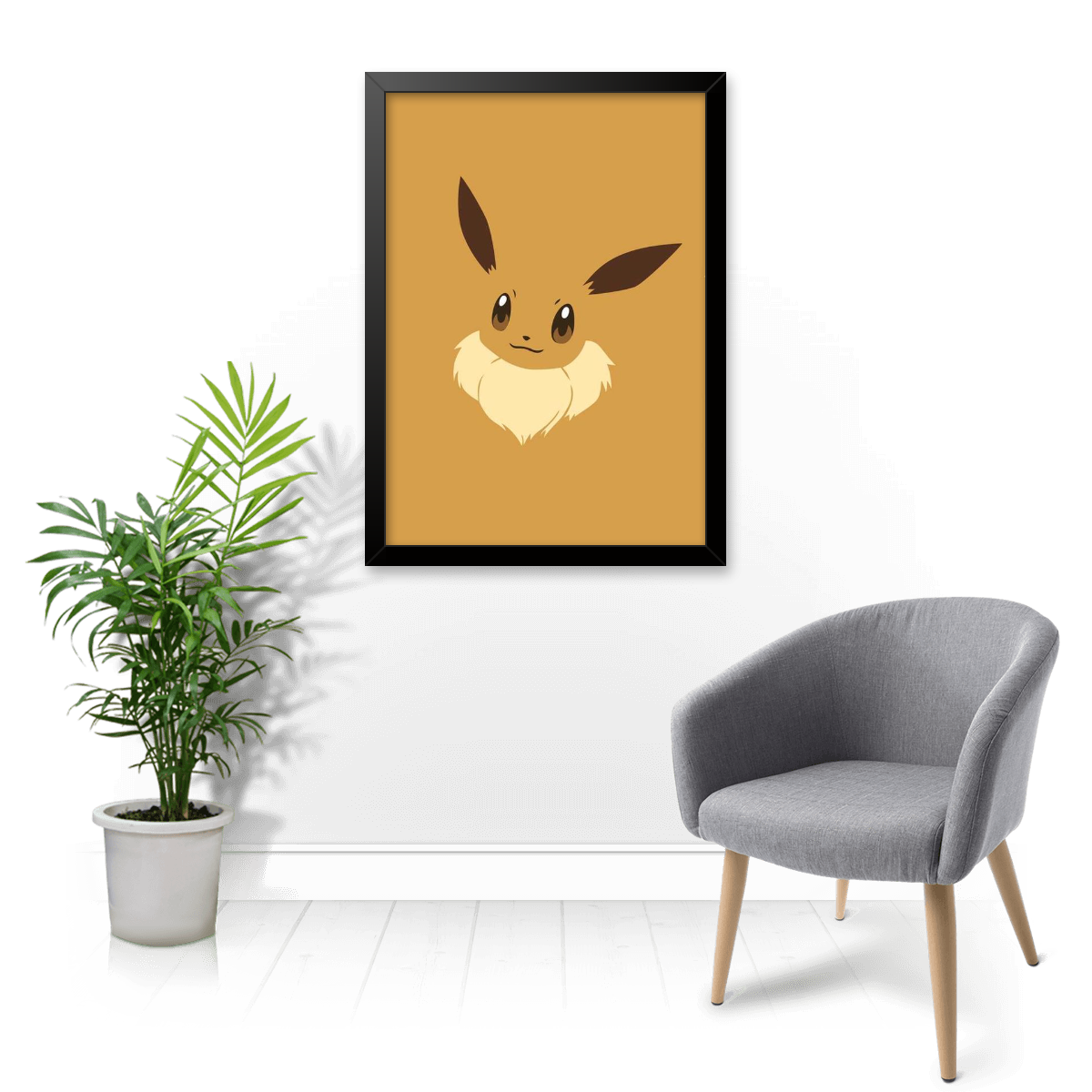 Nome personalizado pokemon nome palavra arte imprime eevee personagens  poster personalizado seu nome pintura da lona
